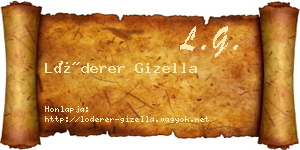 Lóderer Gizella névjegykártya
